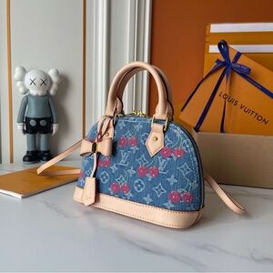 Louis Vuitton Denim Blue and Beige Mini Bag